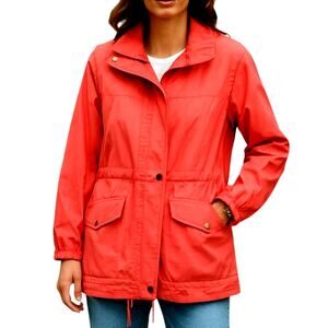C&A XL Pink Trench Zipper Snaps Women's Jacket Coat Windbreaker Miss Size 18